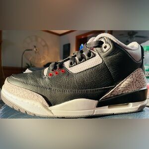 Jordan 3“Black Cement”Retro Basketball Sneaker with Elephant Print
7.5M-9W 
$175
